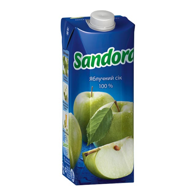 Сік SANDORA (4823063106221) яблучний, відновлений, пастеризований, 0,5 л